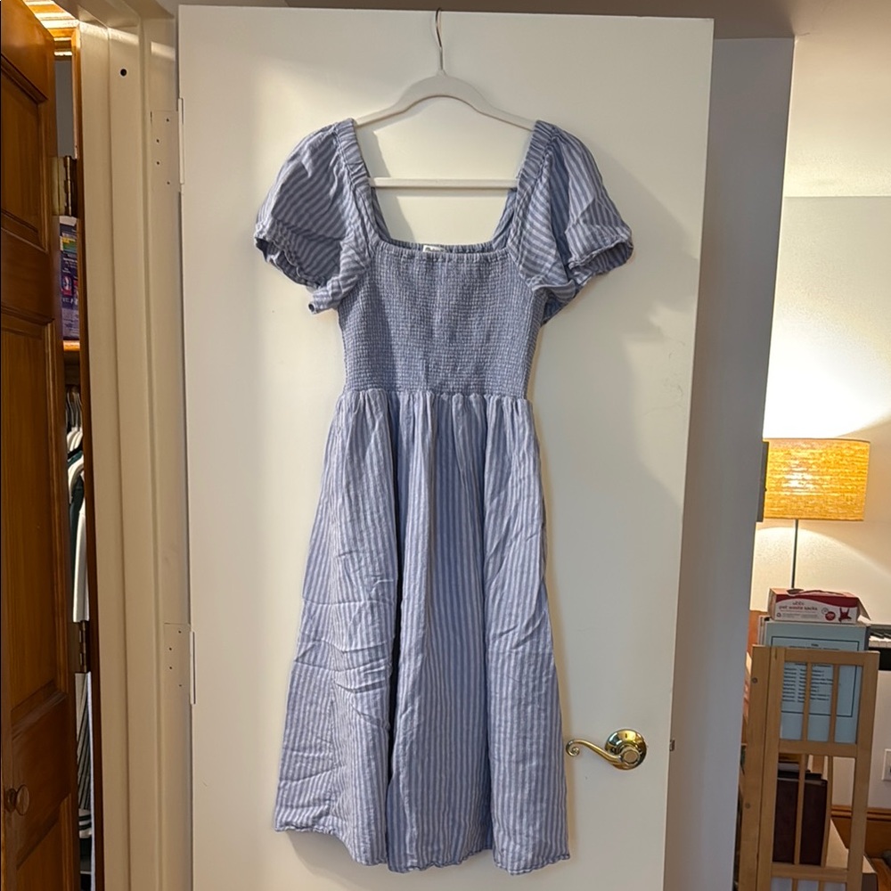 Madewell Blue Striped Maxi Dress